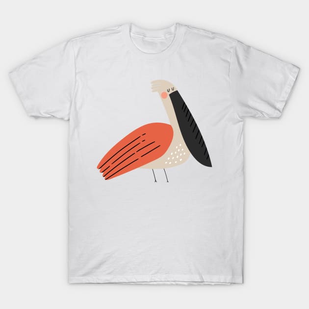 Naive Pelican T-Shirt by JunkyDotCom